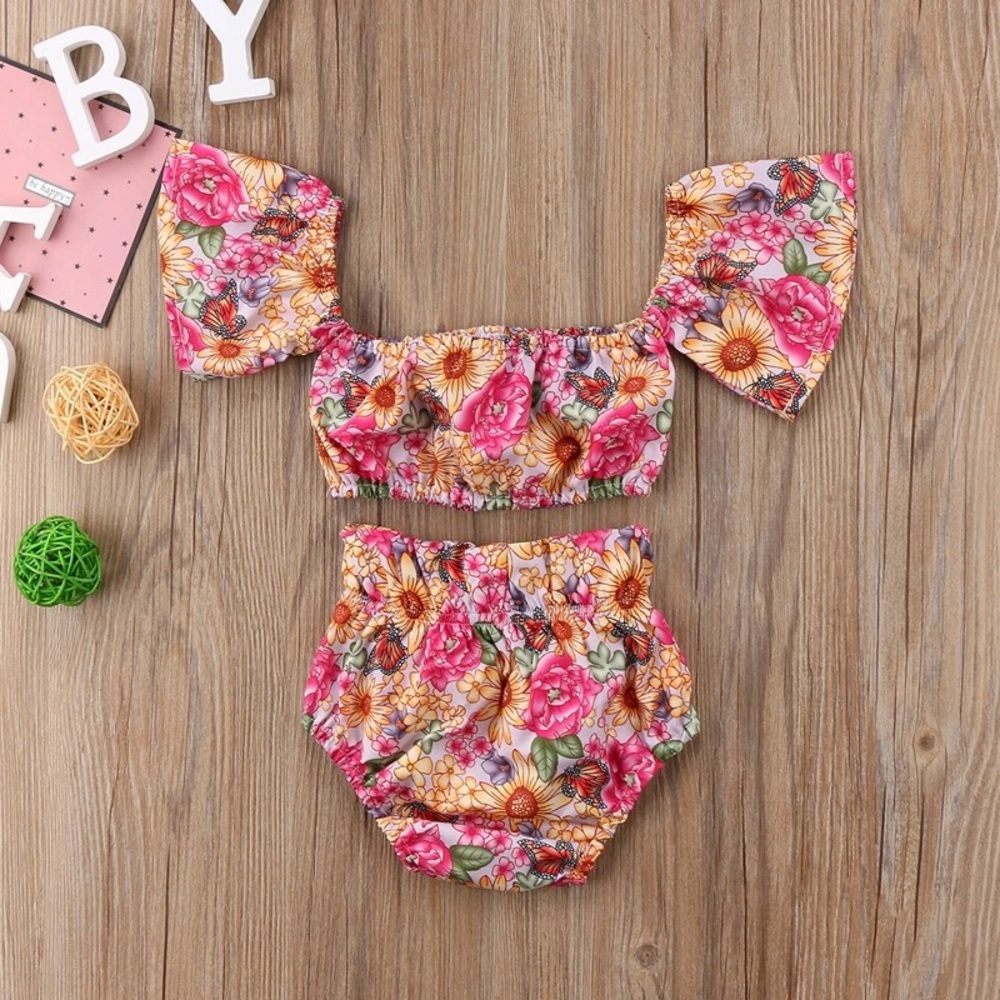 💐2 Pc Off Shoulder 2 Pc Off Shoulder Sunsuit